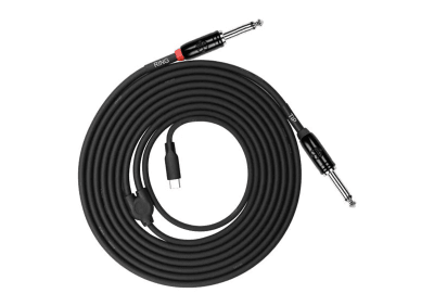 CABLE AUDIO Y 2 MTS. USB-C A 2 PLUG MONO 1/4 KIRLIN