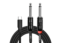 CABLE Y 2 MONO 6.3 MM PLUG A CONECTOR TIPO C NEGRO 3 MTS UYC-392 KIRLIN