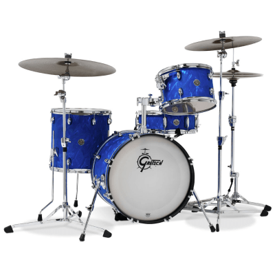 SHELLPACK 4 PCS CATALINA CLUB JAZZ 12,14,18 + 14 X 6 BLUE SATIN FLAME CT1-J484-BSF GRETSCH
