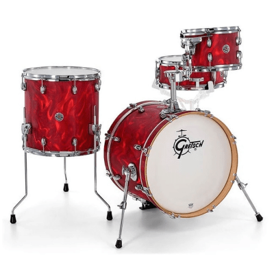 SHELLPACK 4 PCS CATALINA CLUB JAZZ 12,14,18 + 14 X 5 RED SATIN FLAME CT1-J484-RSF GRETSCH