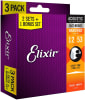 Pack 3 Set Cuerdas Guitarra Acustica 12-53 NANOWEB 16539 Elixir1