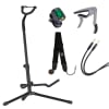 Pack Elemental #3: Atril para Instrumento + Cejillo Aluminio + Afinador + Correa + Cable 3 Mts.1