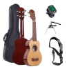 UkePack Natural: Ukelele Soprano Natural + Funda + Cejillo + Correa + Afinador1