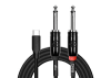 CABLE Y 2 MONO 6.3 MM PLUG A CONECTOR TIPO C NEGRO 2 MTS UYC-392 KIRLIN1