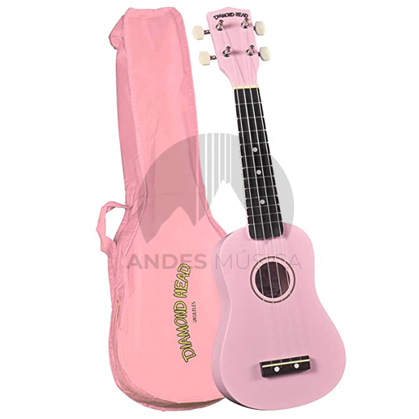 Ukelele Soprano Rosado Diamond Head con Funda | Andes Musica