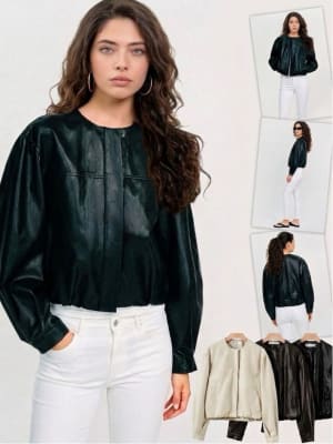 Chaqueta Bomber Eco Cuero B4-168