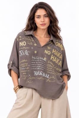 Bluson De Lino Letras Doradas A1-15