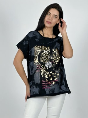 Polera Algodon Manchas y Print Brillos LOVE A1-12