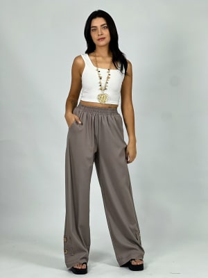 Pantalón De Lino 2 Botones en Tobillo A3-66//75