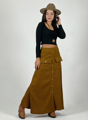 Falda Lanilla Spandex Bolsillos Cargo A2-59//62