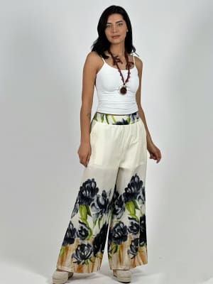 Palazzo Casual Rosas Estampadas A1-17