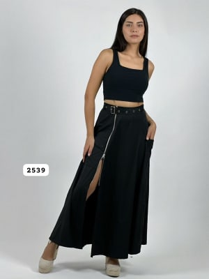 Falda Larga Cey Cinturon y Cierre A4-90