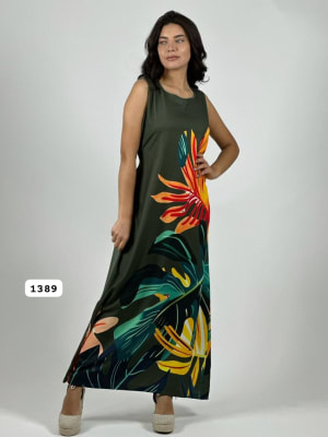 Vestido Cey Sublimado Hojas A3-80