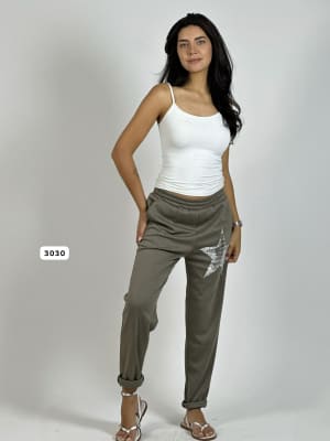 Jogger Algodon Con Estrella Brillante A3-69