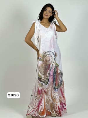 Vestido Viscosa Estampado Corazones A2-59