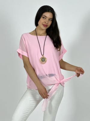 Blusa con Gaza Forrada Anudada A1-12