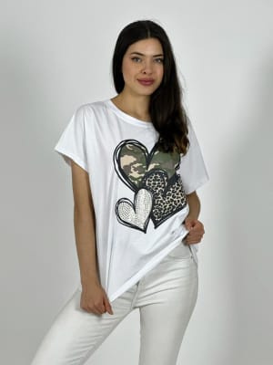 Polera Algodon Casual Triple Corazon A1-23