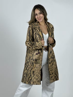 Abrigo Gamuza Italiano Cebra Print Snoopy B3-156