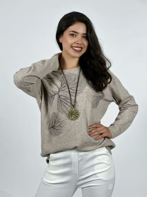 Sweater Spandex Estampado Hojas A3-65/68