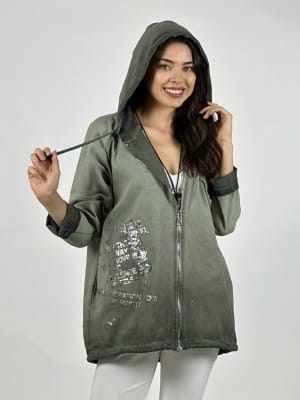 Poleron Algodon Con Cierre y Letras A1-24