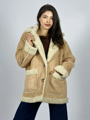 Abrigo Gamuza Italiano Achiporrado 2 Botones A3-74