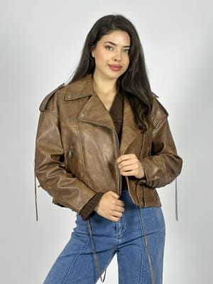 Chaqueta Eco Cuero Forrada Dorso Cocido B4-160