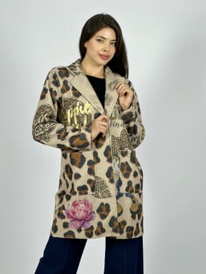 Abrigo Lana Italiano Print Minnie B4-167