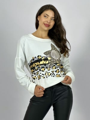 Polera Algodon Corazon Estrella Print Brillos A1-78