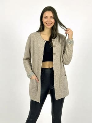 Sweater 3 Botones Flores Brillantes Mangas A3-68