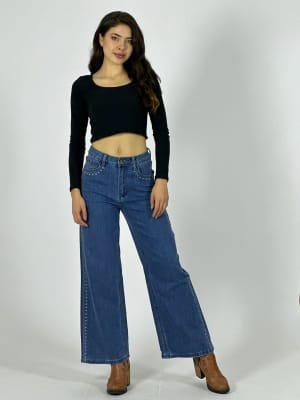 Palazzo Mezclilla con Tachas A3-73