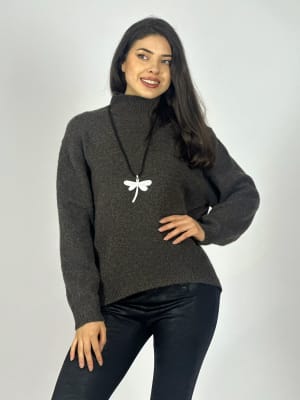 Sweater de Lana Cuello Corrugado B3-143