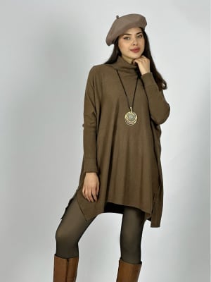Mini Vestido Spandex Cuello Tortuga A3-74