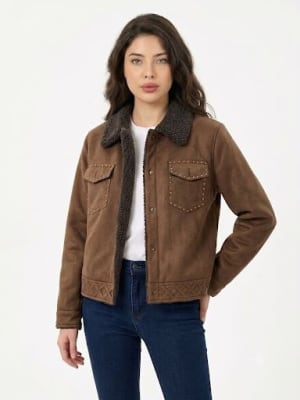 Chaqueta Gamuza Achiporrada Tachas en Bolsillos B1-96/98