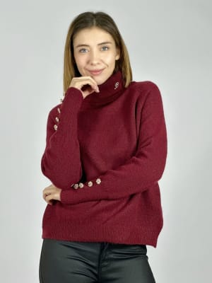 Sweater Spandex Lana Botones Mangas y Letra B A3-73