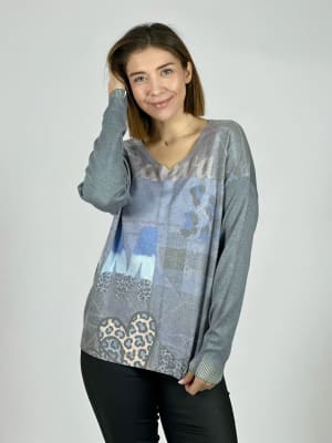 Spandex Cuello V Canva/Leopard B3-147