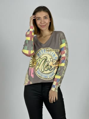 Spandex Cuello V Circulo Brillante Revolution B3-150