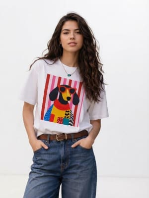 Polera Estampada Perro Sweater con Lentes A4-88