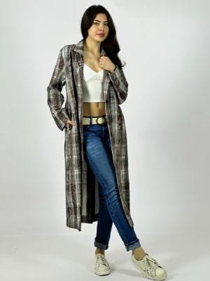 Chaqueta de Gamuza Diseño A Cuadros A1-15