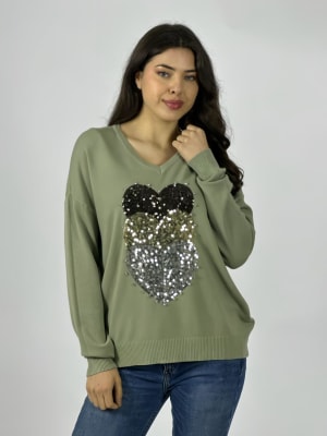 Sweater Spandex Triple Corazon Brillantes A3-76