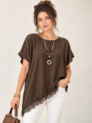 Polera Viscosa con Blonda y Collar A1-16