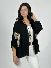 Blusa Lino Par de Flor con Brillos A1-42