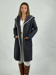 Cardigan De Lana Bordada con Capucha A4-92