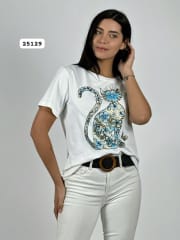 Polera Algodon Gato Boho A1-18