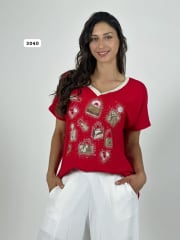 Polera Acetato Accesorios Estampados A1-20