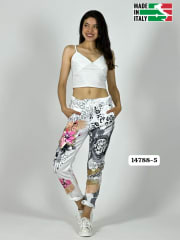 Jogger Italiano Viscosa LIRIO-ROSAS Print Letras A4-88