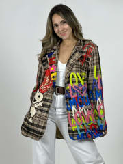 Blazer Cotele Italiano a Cuadros Snoopy Girl LOVE B3-153
