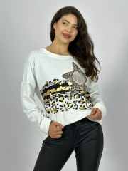 Polera Algodon Corazon Estrella Print Brillos A1-78