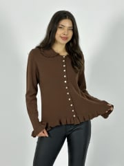 Spandex Abotonado con Faralao en Cuello y Bordes B4-164