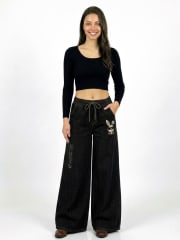 Palazzo Mezclilla Costura Conejo en Bolsillo A1-39/45