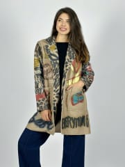 Abrigo Lana Cebra Corazon/Rosa B1-118